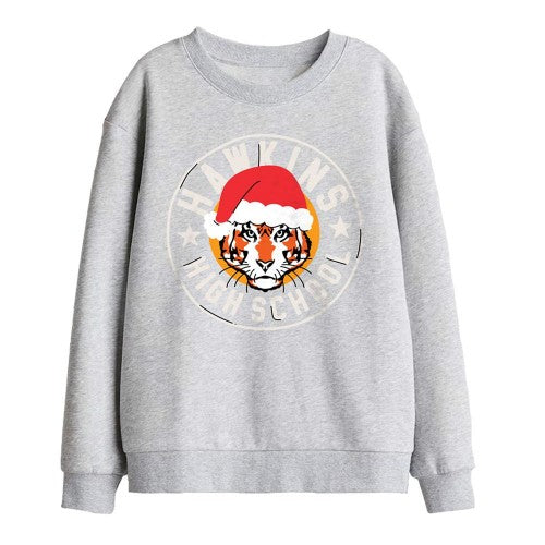 Front - Stranger Things Childrens/Kids Hawkins Badge Christmas Sweatshirt