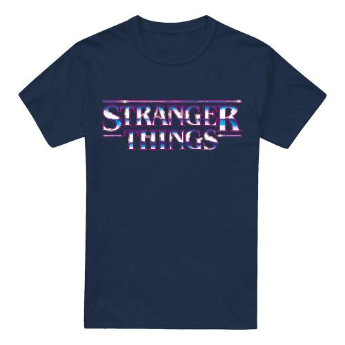 Front - Stranger Things Mens Metal Logo T-Shirt