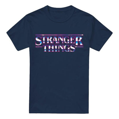 Front - Stranger Things Mens Metal Logo T-Shirt