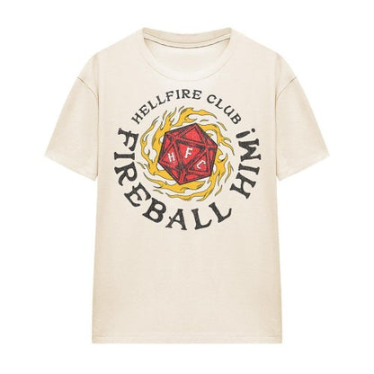 Front - Stranger Things Unisex Adult Hellfire Club Fireball Him Fireball T-Shirt