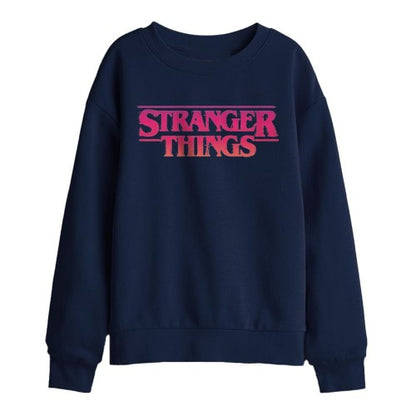 Front - Stranger Things Childrens/Kids Sunset Logo Sweatshirt