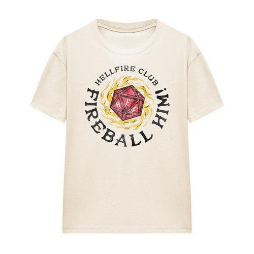 Front - Stranger Things Womens/Ladies Hellfire Club Fireball Him T-Shirt