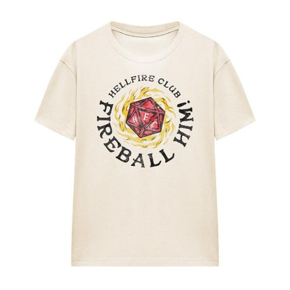 Front - Stranger Things Womens/Ladies Hellfire Club Fireball Him T-Shirt