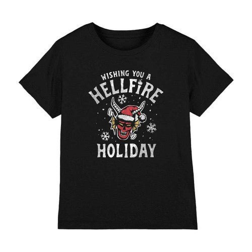 Front - Stranger Things Childrens/Kids Hellfire Holiday T-Shirt