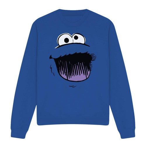 Front - Sesame Street Unisex Adult Cookie Monster Sketch Face Sweatshirt