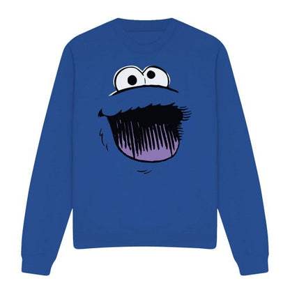 Front - Sesame Street Unisex Adult Cookie Monster Sketch Face Sweatshirt