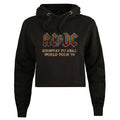 Front - AC/DC Womens/Ladies Highway To Hell Logo Cropped Hoodie