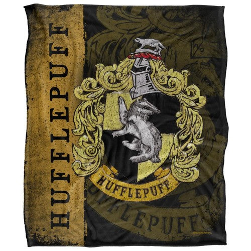 Front - Harry Potter Soft Touch Hufflepuff Crest Blanket
