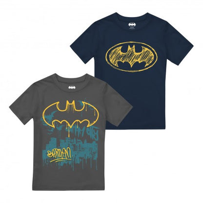 Front - Batman Boys Graffiti T-Shirt (Pack of 2)