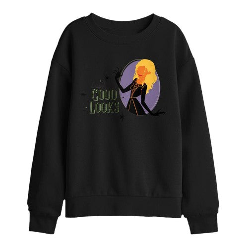Front - Hocus Pocus Childrens/Kids Sarah Is Cursed With Good Looks Sweatshirt