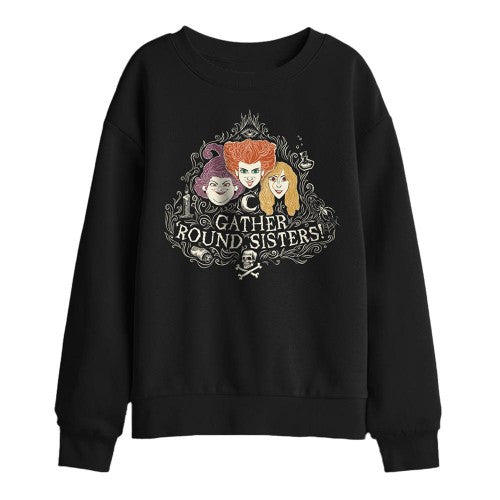 Front - Hocus Pocus Childrens/Kids Gather Round Sisters Sanderson Sisters Sweatshirt