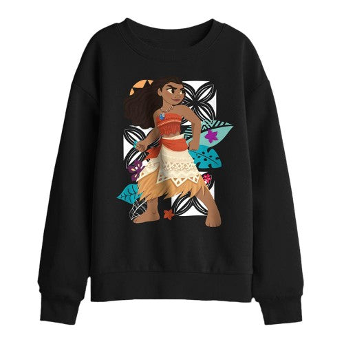 Front - Moana Childrens/Kids Ready For Adventure Sweatshirt