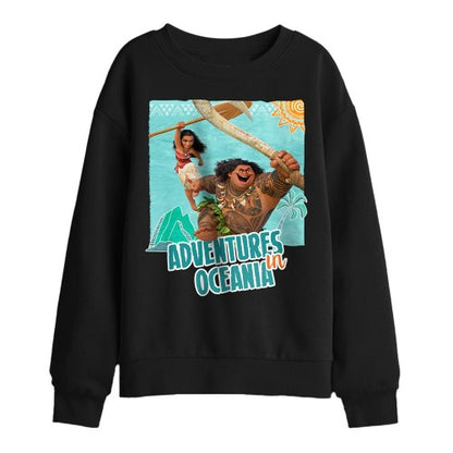 Front - Moana Childrens/Kids Aventures In Oceania Maui Moana Sweatshirt