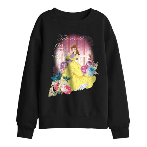 Front - Beauty And The Beast Childrens/Kids Belle Flowers Window Sweatshirt