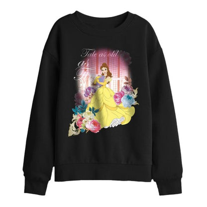 Front - Beauty And The Beast Childrens/Kids Belle Flowers Window Sweatshirt