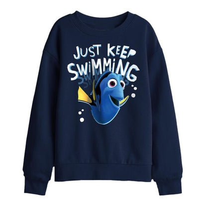 Front - Finding Nemo Childrens/Kids Just Keep Swimming Dory Sweatshirt