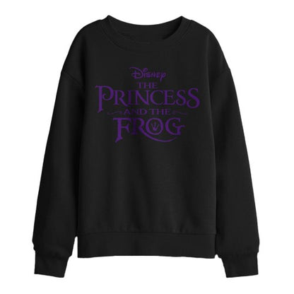 Front - The Princess and the Frog Childrens/Kids Logo Sweatshirt