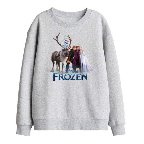 Front - Frozen Childrens/Kids Elsa Anna Kristoff Olaf Group Photo Sweatshirt