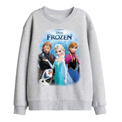 Front - Frozen Childrens/Kids Elsa Anna Kristoff Olaf Poster Sweatshirt