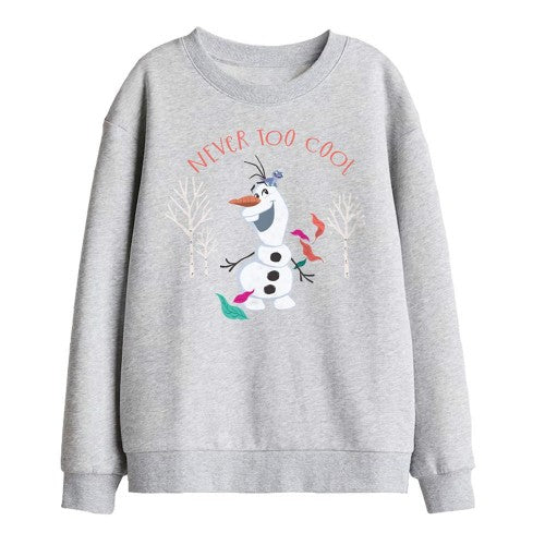 Front - Frozen Childrens/Kids Never Too Cool Olaf Sweatshirt