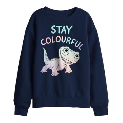 Front - Frozen Childrens/Kids Stay Colourful Bruni The Fire Spirit Sweatshirt