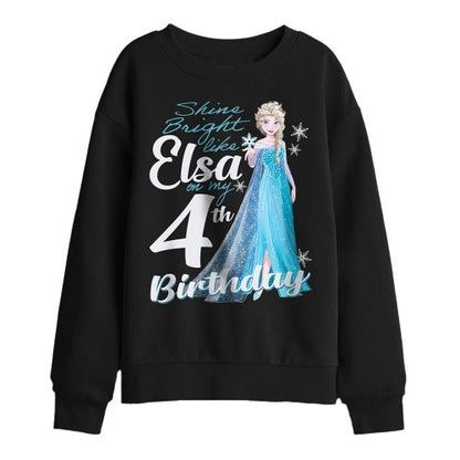 Front - Frozen Childrens/Kids Elsa Bright 4th Birthday Sweatshirt