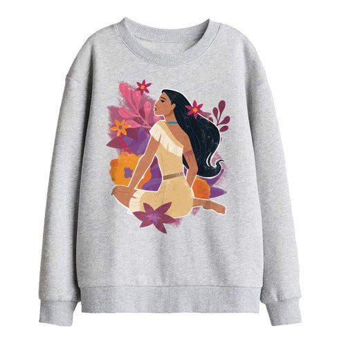 Front - Pocahontas Childrens/Kids Flowers Sweatshirt