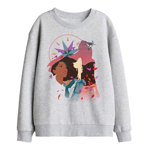 Front - Pocahontas Childrens/Kids Silhouette Sweatshirt