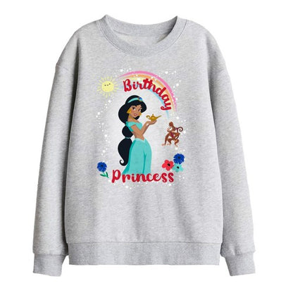 Front - Aladdin Childrens/Kids Birthday Princess Jasmine Abu Sweatshirt