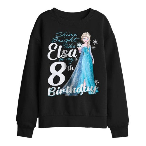 Front - Frozen Childrens/Kids Elsa Bright 8th Birthday Sweatshirt