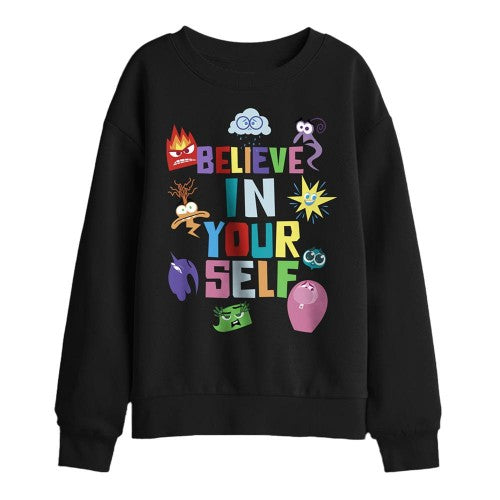 Front - Inside Out 2 Childrens/Kids Believe In Yourself Sweatshirt