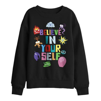 Front - Inside Out 2 Childrens/Kids Believe In Yourself Sweatshirt