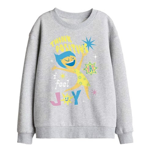 Front - Inside Out 2 Childrens/Kids Think Positive Joy Sweatshirt