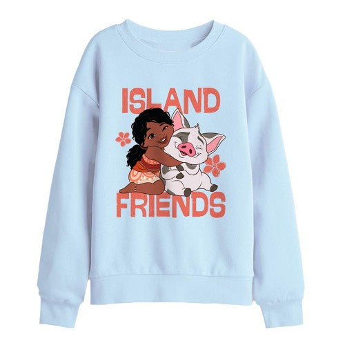 Front - Moana 2 Childrens/Kids Island Friends Simea & Pua Sweatshirt