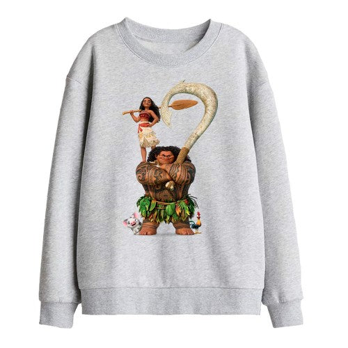 Front - Moana Childrens/Kids Maui Moana Stacked Sweatshirt