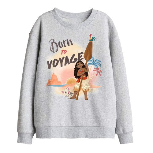 Front - Moana Childrens/Kids Born To Voyage Sweatshirt