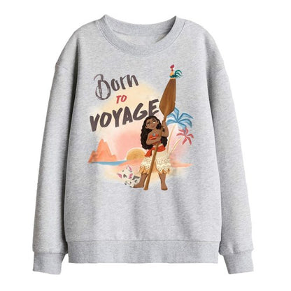 Front - Moana Childrens/Kids Born To Voyage Sweatshirt