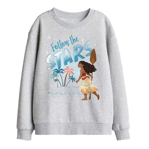Front - Moana Childrens/Kids Follow The Stars Sweatshirt