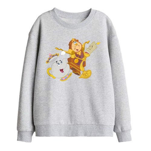 Front - Beauty And The Beast Childrens/Kids Potts Cogsworth Lumiere Sweatshirt