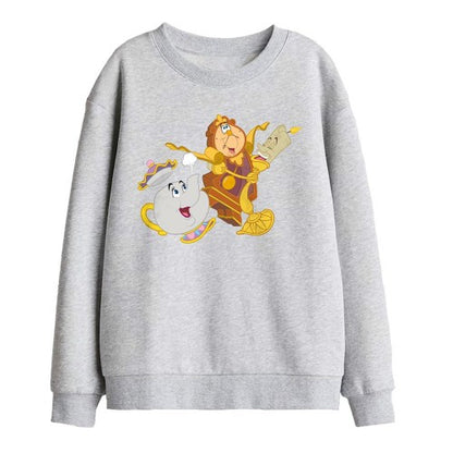 Front - Beauty And The Beast Childrens/Kids Potts Cogsworth Lumiere Sweatshirt