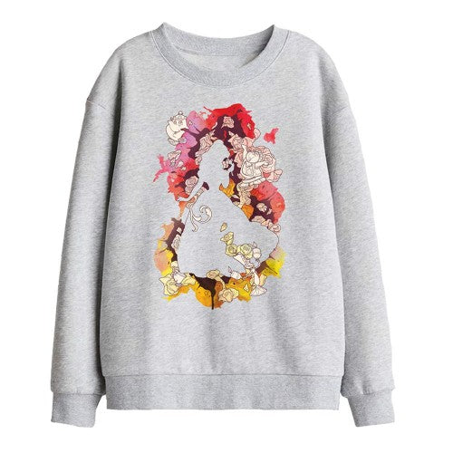 Front - Beauty And The Beast Childrens/Kids Belle Flower Silhouette Sweatshirt