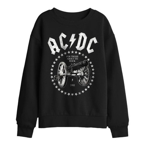 Front - AC/DC Childrens/Kids About To Rock Cannon Sweatshirt