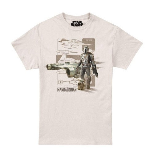 Front - Star Wars Mandalorian Mens Star Fighter T-Shirt
