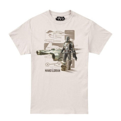 Front - Star Wars Mandalorian Mens Star Fighter T-Shirt