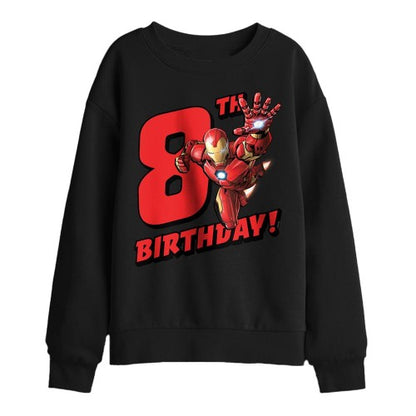 Front - Iron Man Childrens/Kids 8th Birthday Sweatshirt