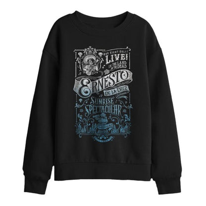 Front - Coco Childrens/Kids Sunrise Spectacular Ernesto de la Cruz Poster Sweatshirt