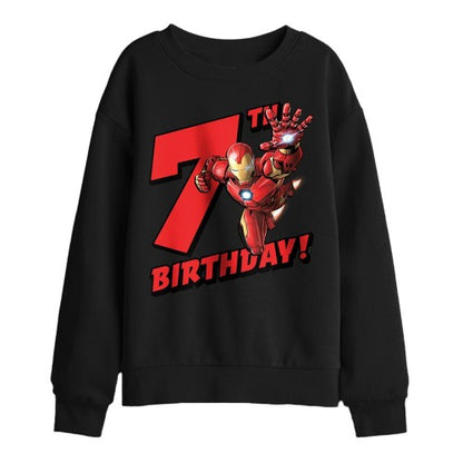 Front - Iron Man Childrens/Kids 7th Birthday Sweatshirt