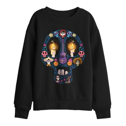 Front - Coco Childrens/Kids Ernesto Miguel Hector Skull Day Of The Dead Sweatshirt