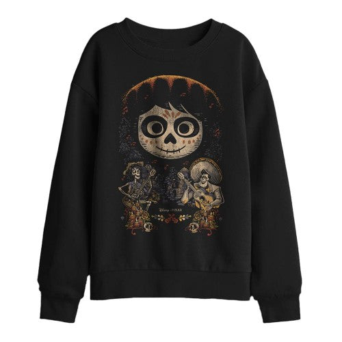 Front - Coco Childrens/Kids Ernesto Miguel Hector Painted Poster Sweatshirt