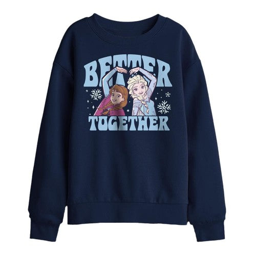 Front - Frozen Childrens/Kids Elsa & Anna Sweatshirt